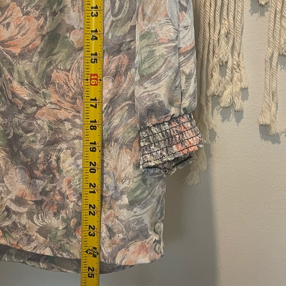 Vintage Silky Texture 3/4 Sleeve Blouse Size XL - Picture 7 of 7